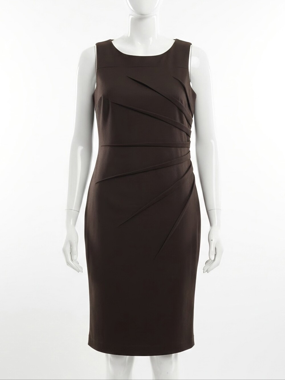 CALVIN KLEIN SLEEVELESS SHEATH SUEDE DRESS